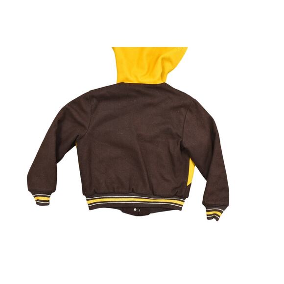 Trophy Jackets Brown/Yellow Cotton Varsity Jacket S Vintage Avaires Vintage 60's - Picture 2 of 10